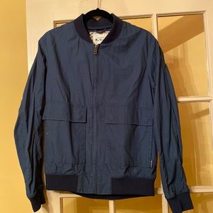 Ben Sherman Cotton Zip-Up Indigo Bomber Jacket